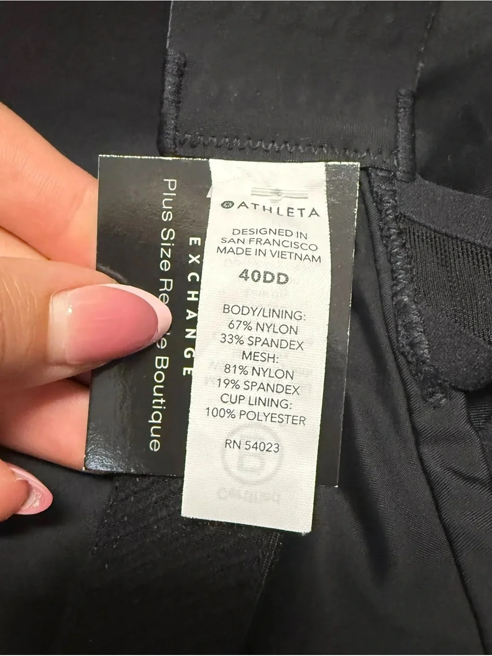 Athleta Black Sports Bra - Size 40DD